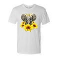 thumbnail image 2 of Wild Bobby, Elephant Sunflower Cute Love Animal Lover Mens Premium Tri Blend T-Shirt, Heather White, X-Large, 2 of 3
