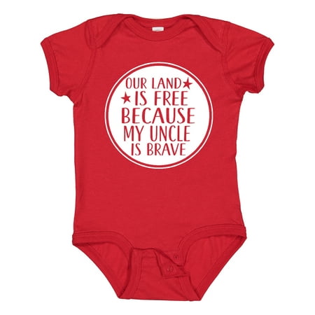

Inktastic Military Uncle Land is Free Nephew Boys or Girls Baby Bodysuit