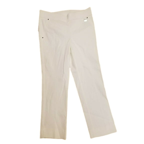 RAFAELLA Women's Comfort Dressy Pull On Capri Pant In Snow White, 16