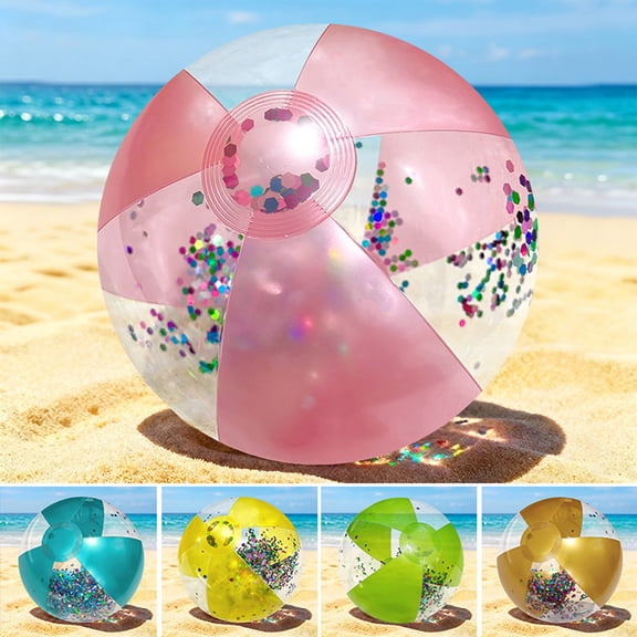 Pvc Inflatable Beach Ball, Marbled Pattern Waterproof Ball for Pool Party, Summer Outdoor Games Decoration, Topliu