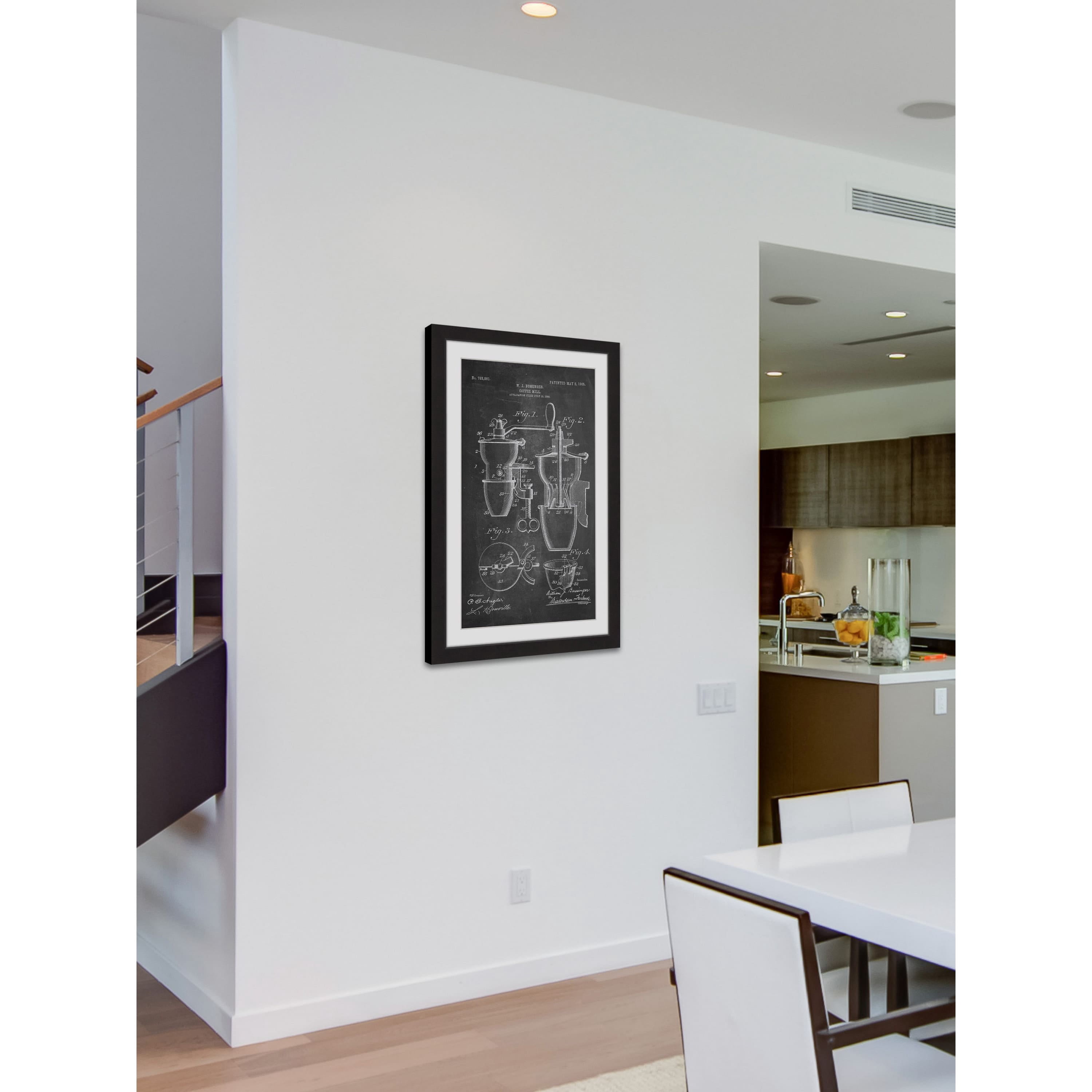 "Coffee Mill 1905 Chalk" Framed Painting Art Print