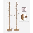 thumbnail image 5 of VASAGLE Perchero de Madera Maciza, Organizador de Ropa de Pie, con 8 Ganchos, para Pasillo, Entrada, Beige Natural, 5 of 5