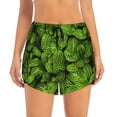thumbnail image 2 of Vsdgher Tiny Green Fern Leaves Athletic Shorts for Women, Women's Running Double Layer Shorts, High Waisted Yoga Shorts, Workout Athletic Shorts-X-Large, 2 of 7