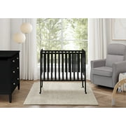 Delta Children Lee Portable Folding Mini Crib with 1.5-Inch Mattress - Greenguard Gold Certified, Black
