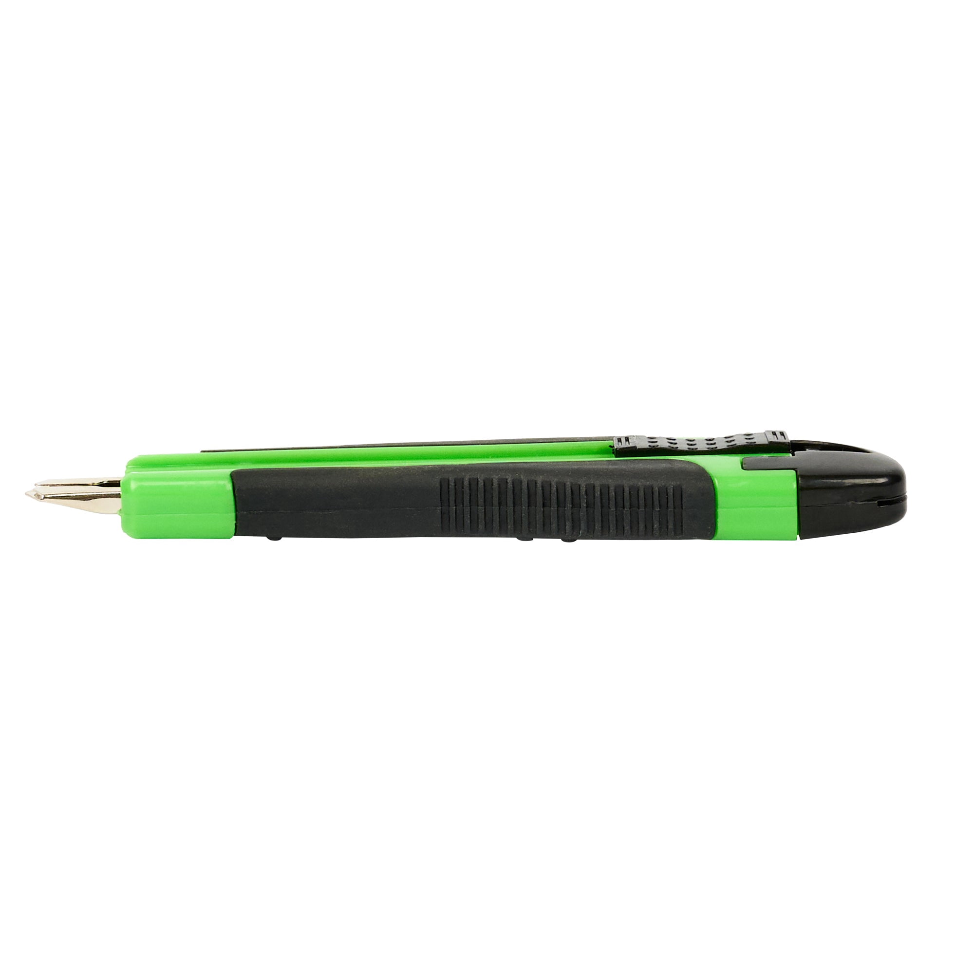 Restaurantware-Handy Tek 5.3 Inch Snap Off Blade Knives, 12 Retractable Box Cutters - Includes 12 Sharp Blades, 18mm Wide, Green Plastic Utility Knives, No-Slip Handle, Built-In Lock