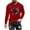 Red, variant on Halloween Long Sleeve Tops Fashionable Men's Printed Top with Long Sleeved Round Neck and Smiling Face Printed Top/Shirt Gray
