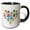 Black/White, variant on 3drose, Snail Heart I Love Snails, 11oz Two-tone Yellow Mug