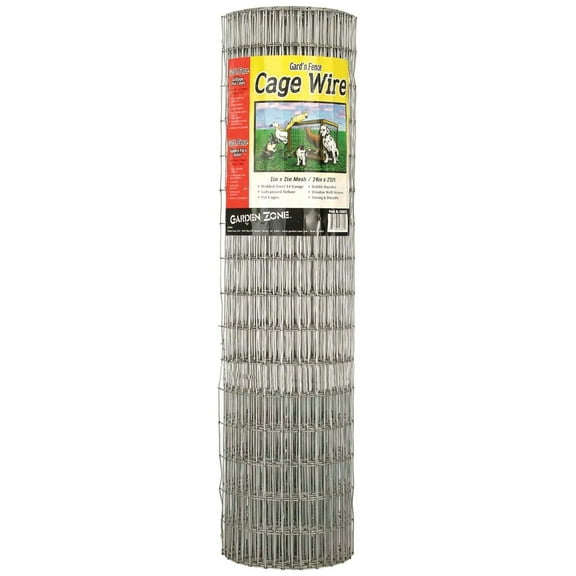 432425 1" x 2" Mesh 14-Gauge Galvanized Wire Fence, 24" x 25'