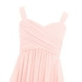 thumbnail image 4 of YONGHS Kids Girls Junior Bridesmaid Chiffon Dress Wedding Pageant Party Maxi Gown 4-16 A Pearl Pink 6, 4 of 5