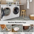 thumbnail image 6 of Lahome Vintage 5x7 Area Rugs for Living Room, Washable Boho Bedroom Rug Non Slip Floral Mat, Soft Non Shedding Indoor Carpet for Kitchen Foyer Office, Charcoal Gray, 6 of 8