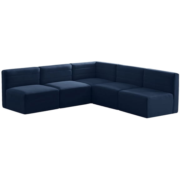 Meridian Furniture Quincy Navy Velvet Modular Sectional