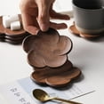 thumbnail image 5 of Blackhu Peach Cup Mat Solid Wood Flower Petal Cushion Kungfu Tea Cup Mat Wood Cup Mat, 5 of 6