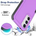 thumbnail image 3 of TJS for Samsung Galaxy A35 5G / A55 5G Phone Case, with Tempered Glass Screen Protector, Heavy Duty Rugged Shockproof Full Body Protection Cover for Galaxy A35 5G / Galaxy A55 (Purple), 3 of 6