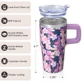 thumbnail image 3 of Flamingo Tumbler with Handle 20OZ Insulated BPA Free Cup Gifts for Women Flamingo Lovers Perfect for Birthday Christmas Presents Daily Hydration, 3 of 6