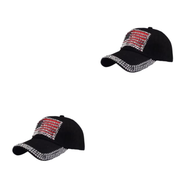 maskred Casquette de Baseball Multicolore avec Sangle Réglable pour la Protection Solaire à la Mode Chapeau Polyester Noir 2Set