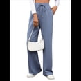 thumbnail image 3 of Pantalones Deportivos Casuales para Mujer, de Pierna , Holgados, con Cordón Ajustable, Cintura Alta, Elásticos y Bolsillos. Azul XXL, 3 of 10