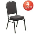 thumbnail image 4 of 4 Pk. HERCULES Series Crown Back Stacking Banquet Chair in Gray Fabric - Silver Vein Frame, 4 of 9