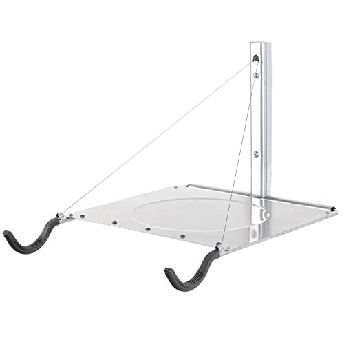 Delta Cycle & Home Single Bike Wall Mount, Foldable Wall Bike Rack Hanger with Storage Shelf Holds Up to 50 lbs, Horizontal Garage Bike Rack Wall Moun