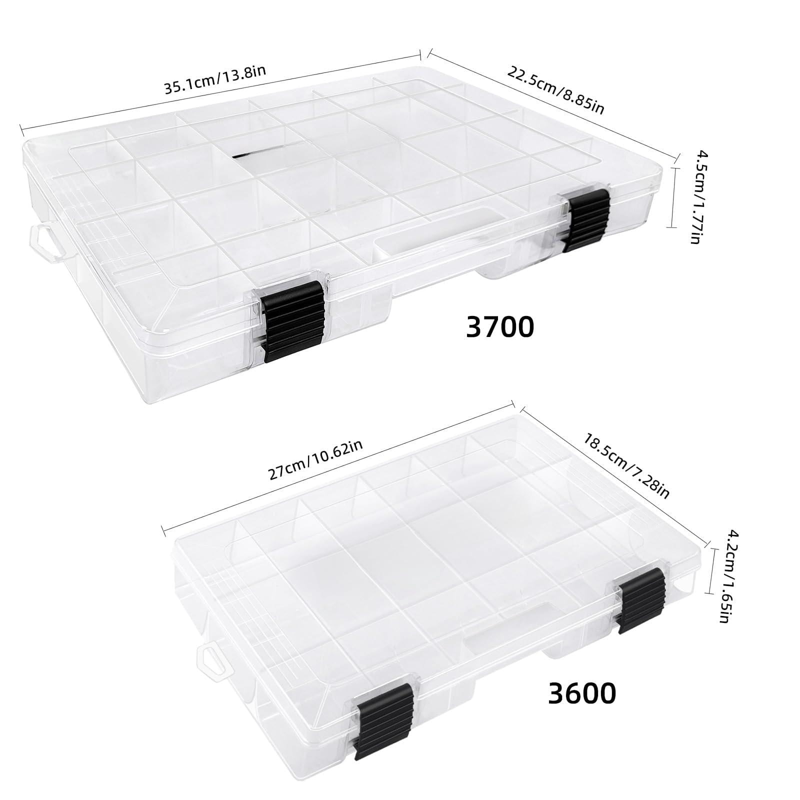 3600 Tackle Trays  Plastic Storage Organizer Box With Removable Dividers - Boxes Fishing 3700 2 Packs/4 Packs