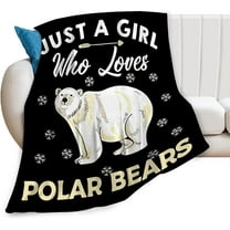 Polar Bear Blanket Soft Cozy Polar Bear Animal Stuff Decor Throw Blanket Plush Fluffy Warm Just a Girl Who Loves Polar Bears Lightweight Fleece Flannel Gifts Blankets for Kids Adults 50"X40"