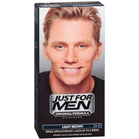 Just For Men Hair Color, Light Brown, 1 Ounce (Best Drugstore Hair Dye For Damaged Hair)
