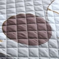 thumbnail image 4 of DBOZE Reversible Cotton Blend 3-Piece Embroidery Pattern Elegant Bedding Quilt Set with Embroidered Decorative Shams Soft Bedspread & Coverlet Set, Queen Size, Brown/White, 4 of 7