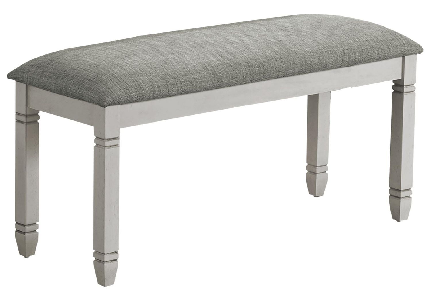 Monarch Specialties Bench, 41" Rectangular, Kitchen, Dining Room, Entryway, Bedroom, Upholstered, Wood, Grey Solid Wood, Grey Fabric, Transitional