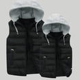 thumbnail image 6 of comerut Men Autumn Winter Warm Vest with Hood Zipper Closure Waterproof Cold Prevention Sleeveless Casual Jacket Vest, 6 of 8