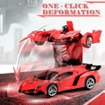 thumbnail image 2 of Remote Control Transforming Car for  Kids with LED Lights,2.4Ghz 1:18  Remote Control Car Transforming Robot,360°Rotation,One-Button Deformation Transform RC Car Toys,Gifts Toys for Boys 3-12, 2 of 7