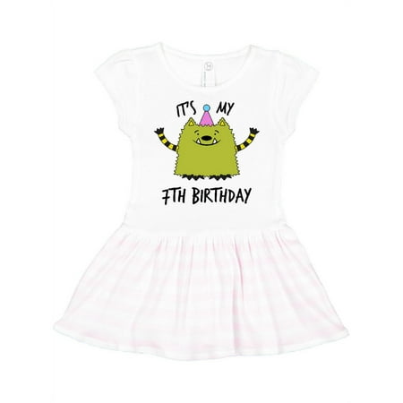 

Inktastic Its My 7th Birthday with The Whatif Monster Gift Toddler Girl Dress