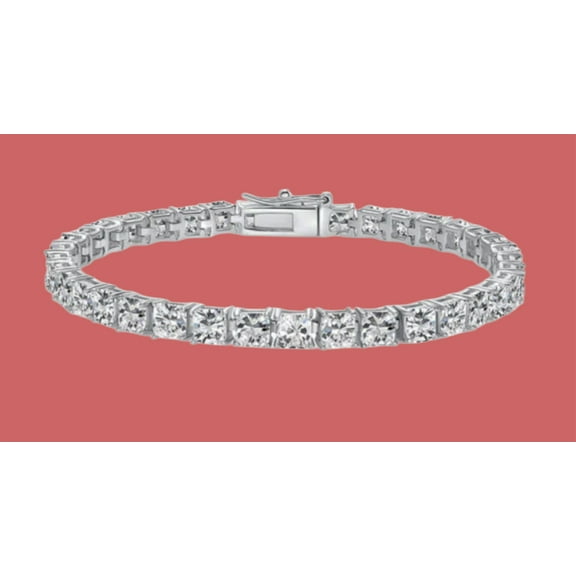 Solid 925 Sterling Silver 7 Inch Tennis Bracelet 3mm Cubic Zirconia Rhodium Plated for Women TENNIS-3MM-7