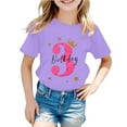 thumbnail image 2 of Trendfront Little Girls 3rd Birthday Gift T Shirt Three Years Varsity Font Crewneck Short Sleeve Tee Kids Bday Vacation Clothes, 2 of 4