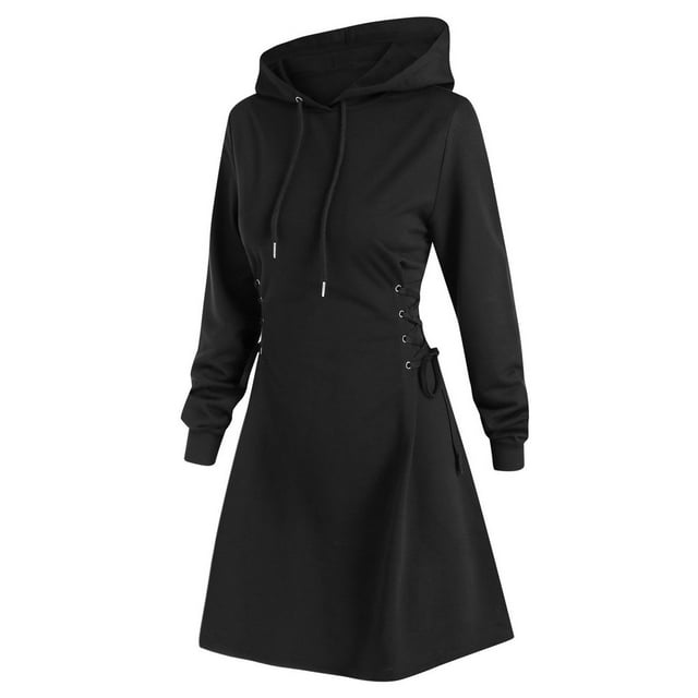 Femme Fille Chandail à Capuchon Ajusté Femmes Tunique à Fermeture Éclair Chandail Long Chandail en Molleton Forme Chandails à Capuchon Chandail à Capuchon Femmes Chandail en Molleton Hoody Dames Automne Femme Chandail à Capuchon à Fermeture Éclair Uni à Lacets Cordon Capuchonné