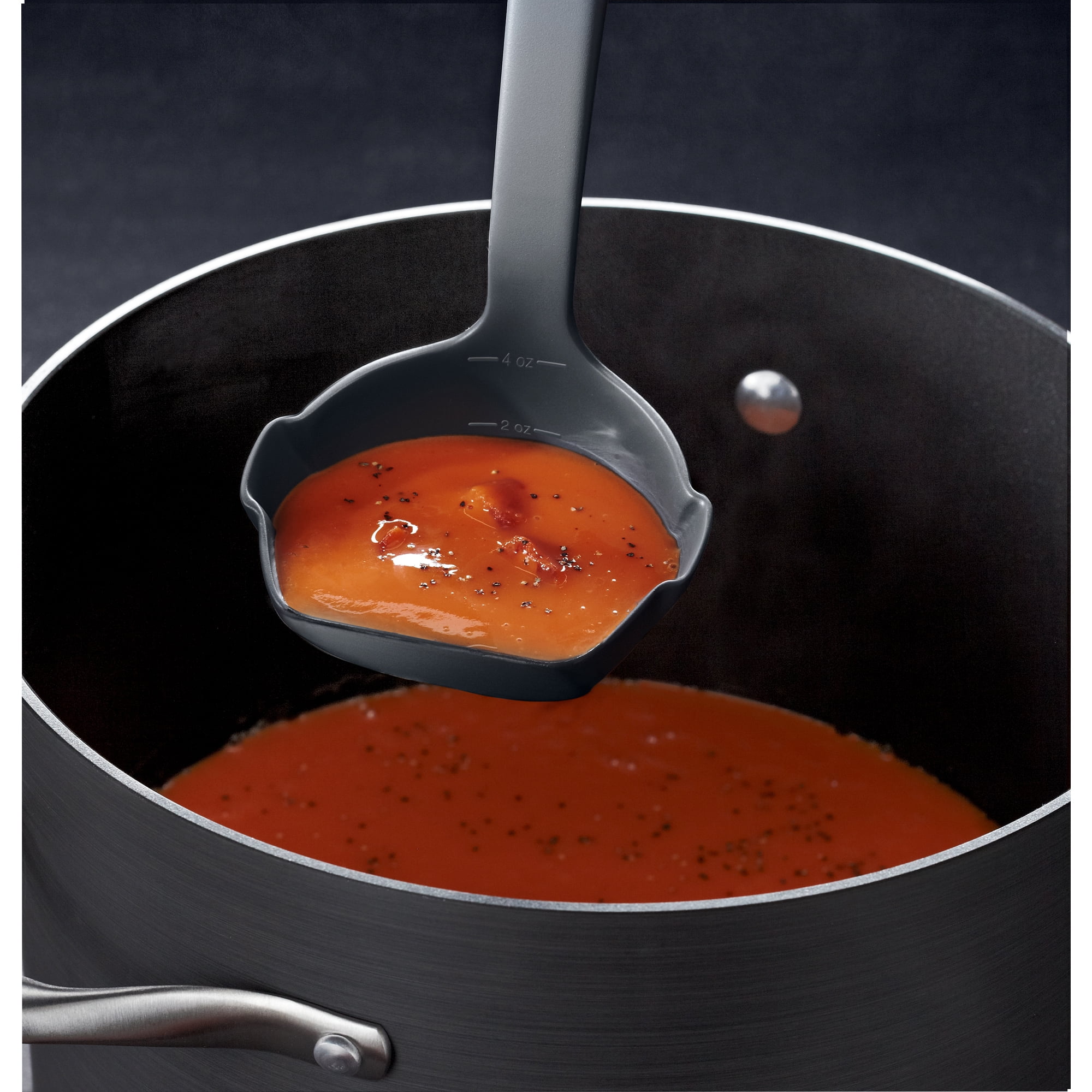 3 Calphalon Kitchen Utensils Cooking Black w/ Silicone Grip Spatula Ladle  Spoon