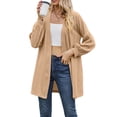 thumbnail image 2 of Women'S Crochet Open Cardigan Long Sleeve Cover Up Summer Shallow Khaki L, 2 of 9