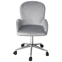 Impressions Vanity Colette 360 Degree Swivel Makeup Chair with Cushioned Seat (Cool Grey Velvet)