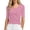 Pink, variant on Women'S Half Sleeve Crew Neck T Shirts Mid Elbow Length Sleeve Shirts Slim Fit Tunic Tops Casual Summer Tees Purple L