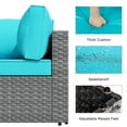 thumbnail image 5 of Walsunny 7 Pieces Patio Conversation Set, All-Weather Silver Rattan Wicker Patio Furniture Sets with 6 Chairs and 1 Coffee Table, Washable Couch Cushions,Sliver Rattan Blue Cushions, 5 of 7