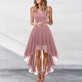 thumbnail image 1 of Vestidos de Fiesta Elegantes de gasa Vestido de fiesta irregular Vestido de fiesta con costuras de encaje Vestido de noche Ygjytge Rosa T XL para Mujer, 1 of 8
