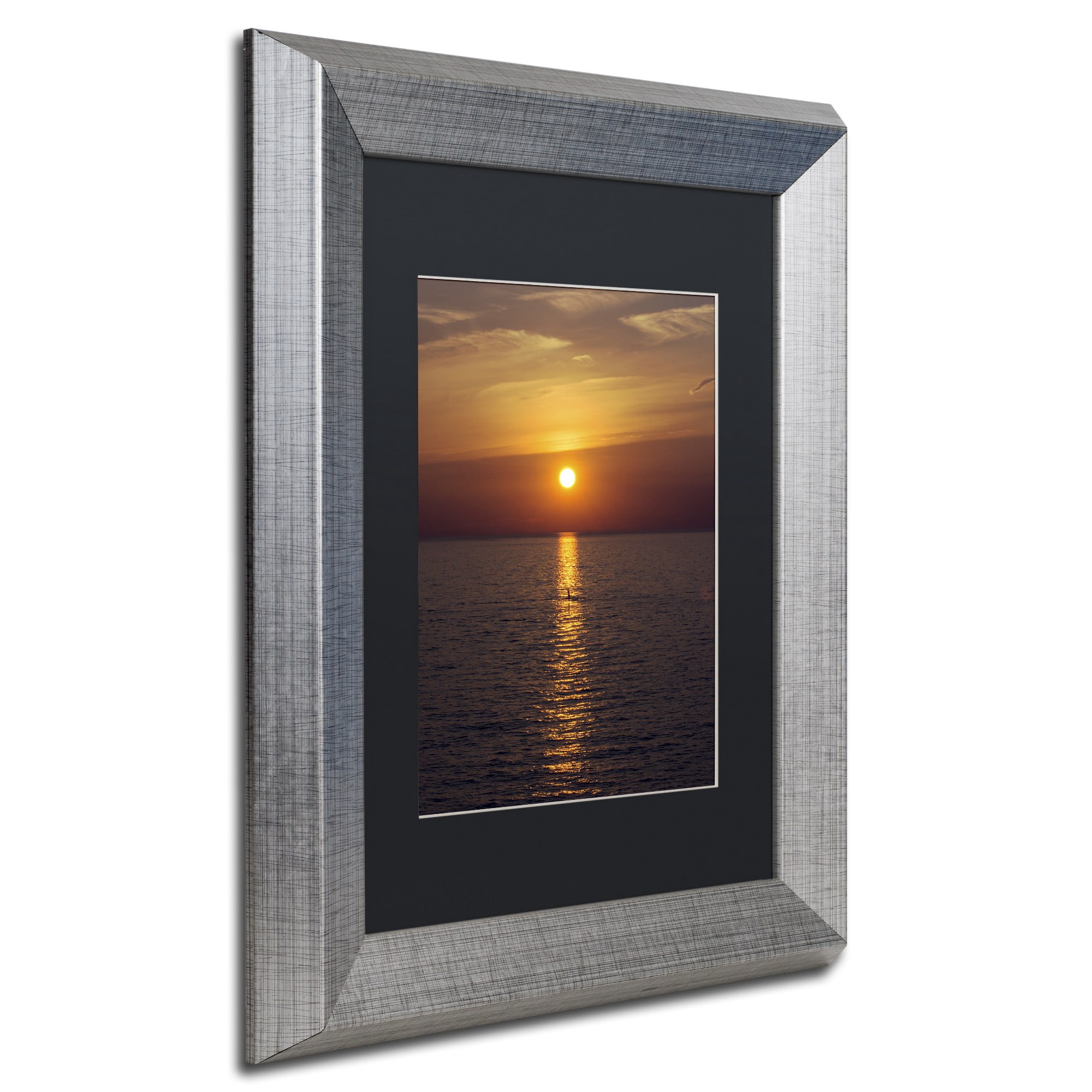 Trademark Fine Art 'Sunset Paddleboard' Canvas Art by Kurt Shaffer Black Matte, Silver Frame