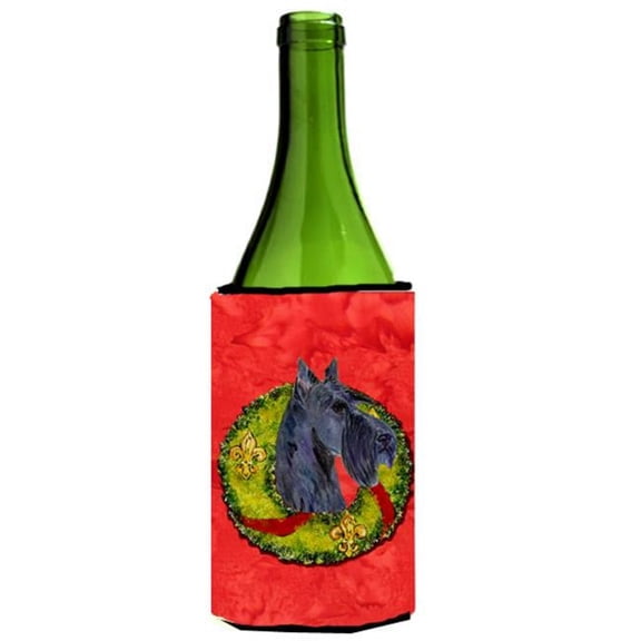Scottish Terrier Cristmas Wreath Wine bottle sleeve Hugger