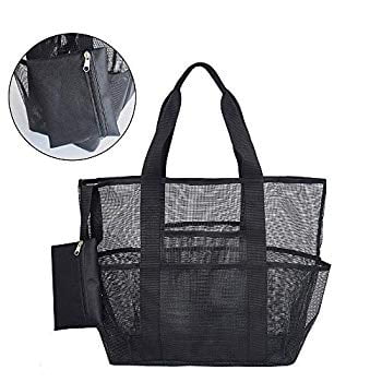 Extra Large Beach Bags Mesh Tote Bag with Pockets & Zipper Toy Storage Grocery Picnic Bags Cheap ...