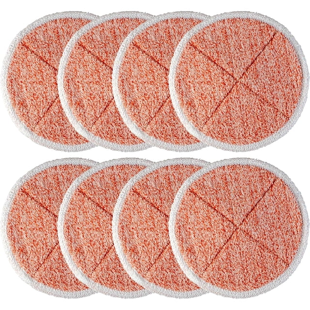 Paquete de 8 almohadillas de repuesto para fregona 2124,2039A,2307,23157,20391,20399 compatibles con limpiador de fregona dura (naranja)