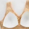 thumbnail image 5 of Front Closure Bras for Women Woman Sports Bra Without Underwire Yoga Vest Lingerie Underwear V-Neck Padded Bra Feature Hook and Eye Closure Full-Figure Bra Style Y-92 , Beige XL, 5 of 7
