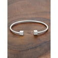 thumbnail image 2 of ELYA Jewelry Women's Polished Cube Ends Stainless Steel Cuff Bracelet, 2 of 3