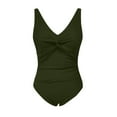 thumbnail image 7 of Kaemgyyd Women One Piece Swimsuit Twist Front V Neck Ruched Slimming Swimwear High Coverage Bathing Suits for Summer Beach, 7 of 7