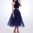 thumbnail image 2 of Kcocoo Women Plus Size Mesh Tulle Skirt Pleated Princess Skirt Mesh Bubble Skirt Polyester Navy, 2 of 5