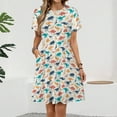 thumbnail image 2 of Dinosaurs Silhouette Sundress Short Sleeve Dress Summer Women Clothes Dress for Women Dresses, 2 of 7