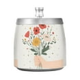 thumbnail image 7 of Yayeee Ashtray with Lid for Cigarette Smokeless Stainless Steel Home Ash Holder, Gray Cute Flower, 7 of 7