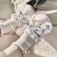 thumbnail image 2 of huajiao Girls 𝗟olita Shoes Cute Bowknot Lace Trim Round Toe Dress Shoes 𝗟ow Heel 𝗠ary Jane Shoe for 𝗣𝗮rty Wedding, 2 of 5